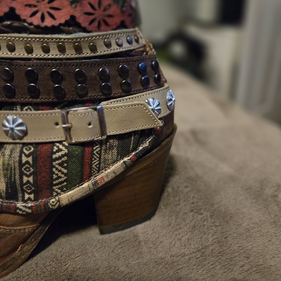 Cotral Bohemian Brown Ankle Boots - Picture 5 of 16